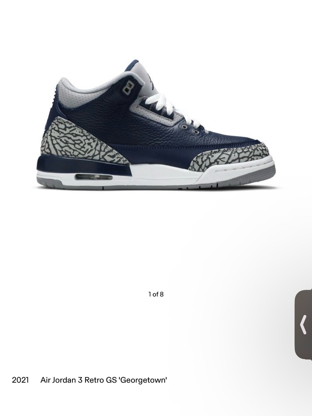 Jordan Kids Sneakers Navy White with Grey Elephant Earrings Print
